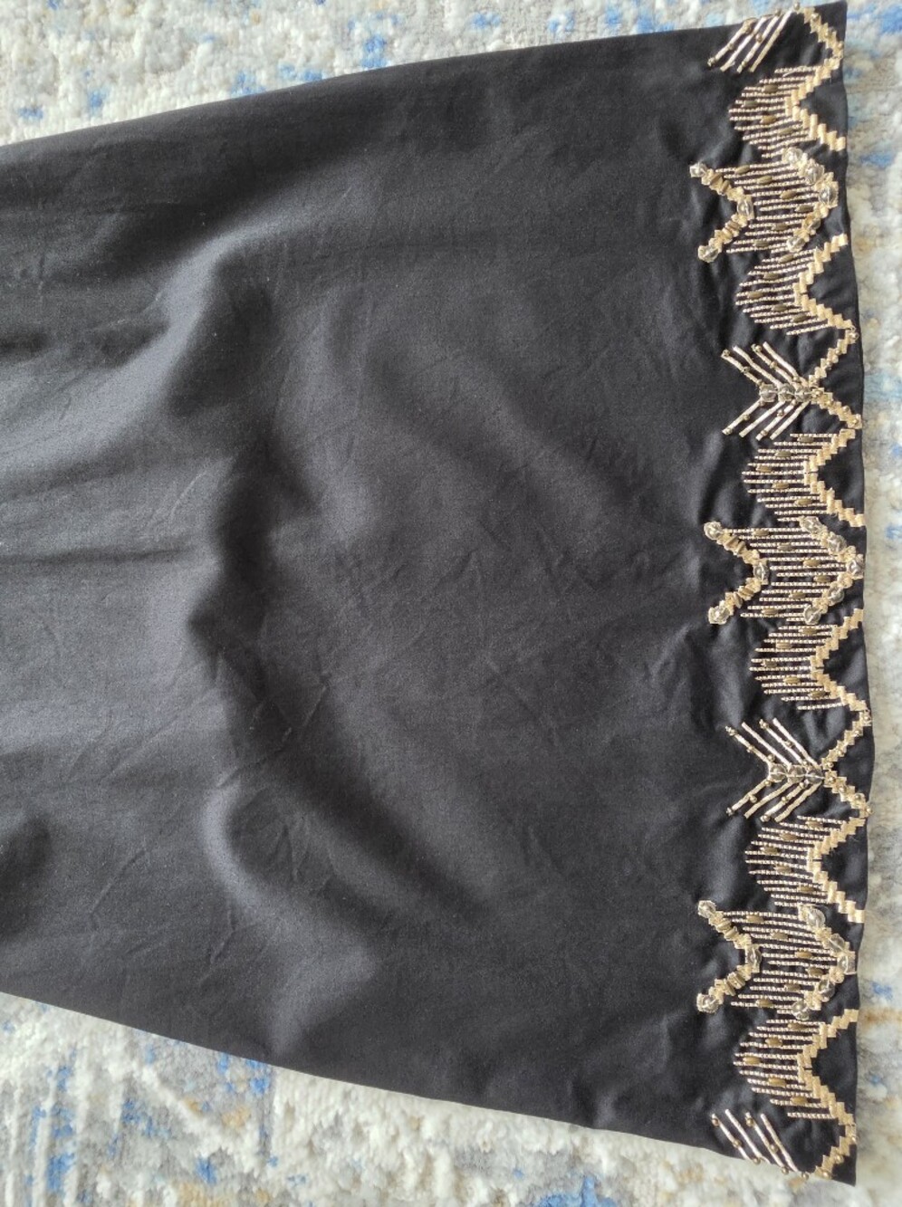 le chateau Black Sheath Dress with Gold Beaded Neckline - Picture 12 of 12